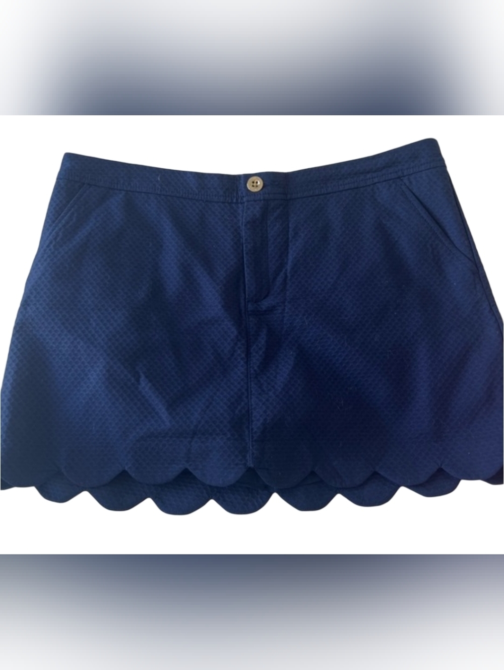 Lilly Pulitzer Colette Scallop Hem Skort Navy Size 2 - Picture 4 of 13